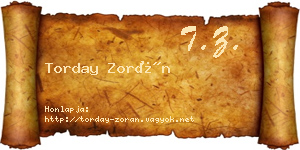 Torday Zorán névjegykártya